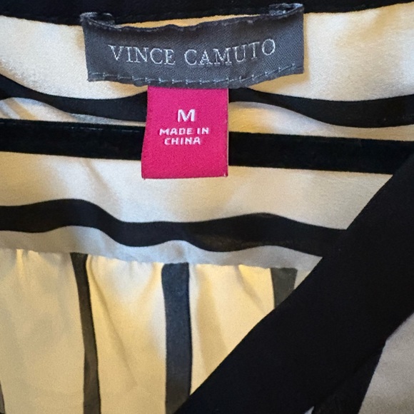 Vince Camuto Sleeveless Black and White Striped Blouse - Picture 5 of 5